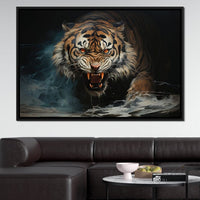 Angry Siberian Tiger Canvas Wall Art