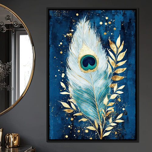 Peacock Plumage Radiance Canvas Wall Art