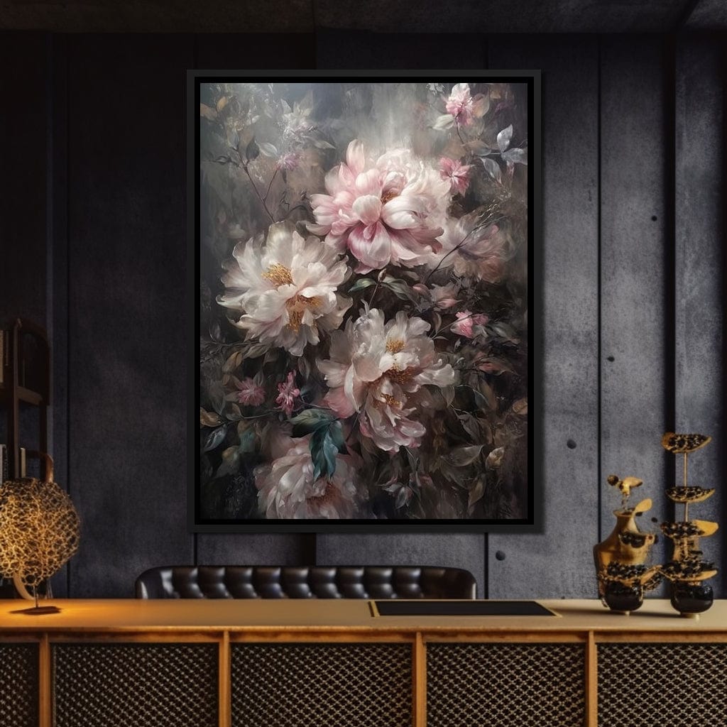 White & Pink Flowers Canvas Wall Art