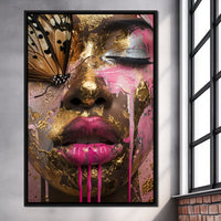 Golden Monarch Radiance Canvas Wall Art
