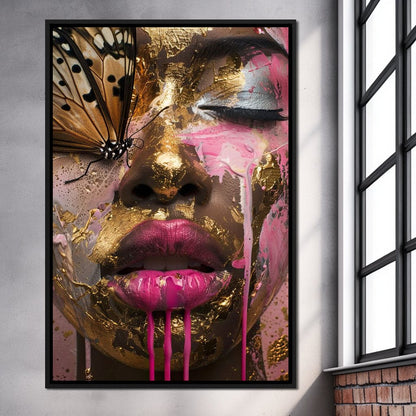 Golden Monarch Radiance Canvas Wall Art