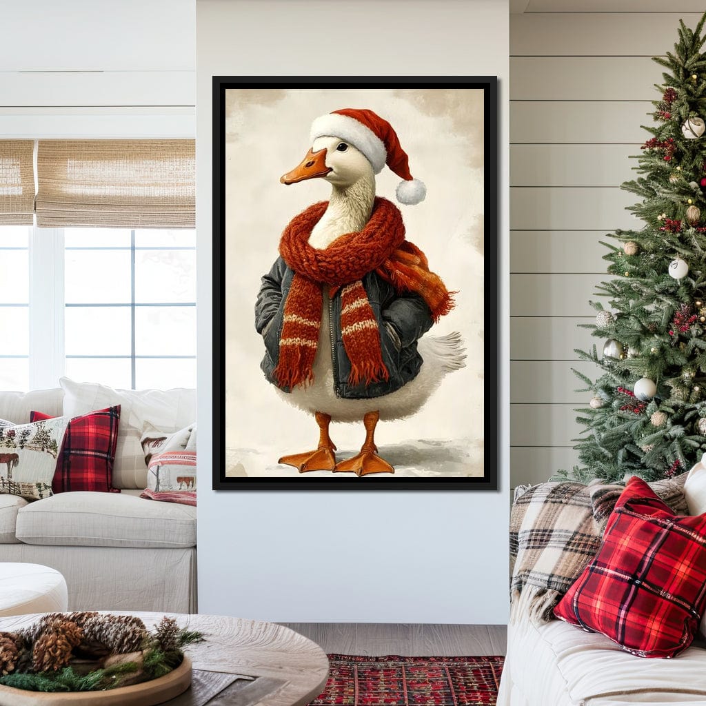 Festive Goose With Cozy Style Canvas Wall Art