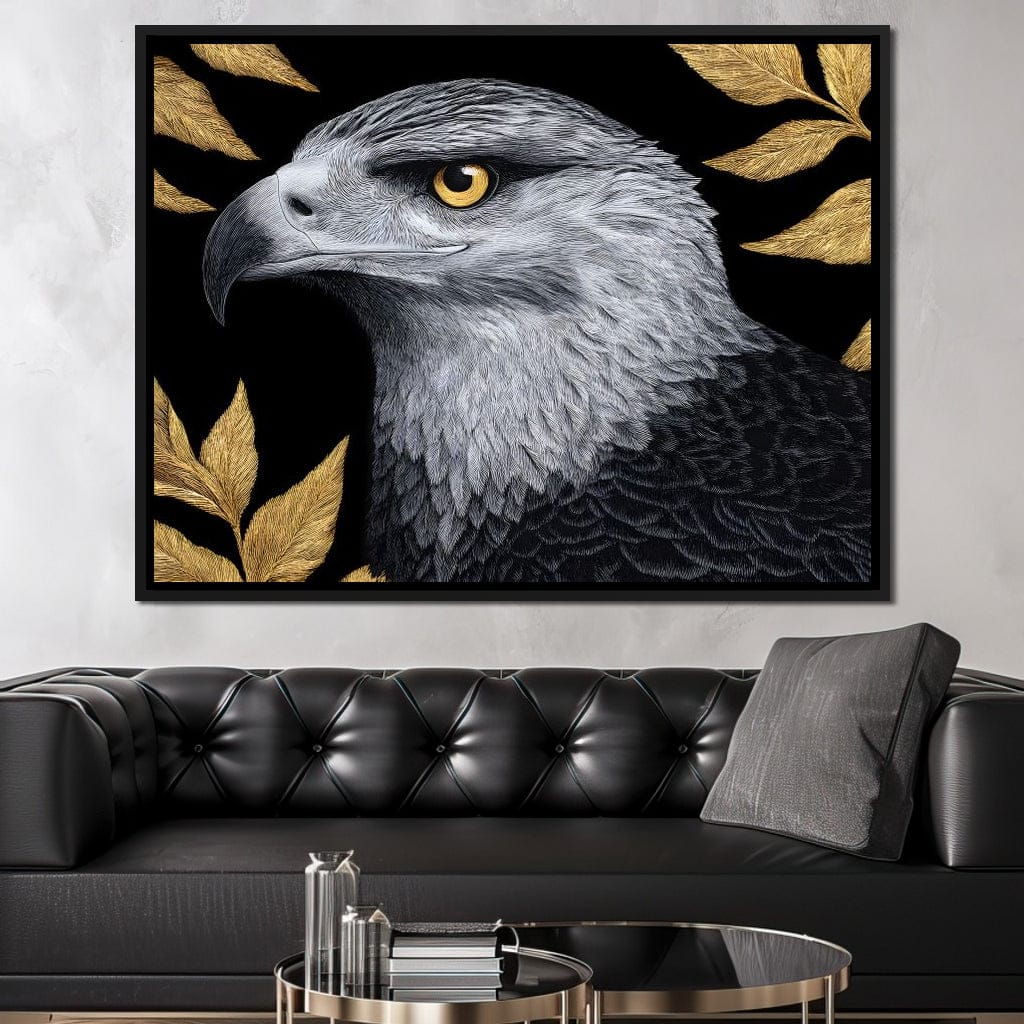 Majestic Sentinel Golden Leaves Canvas Wall Art
