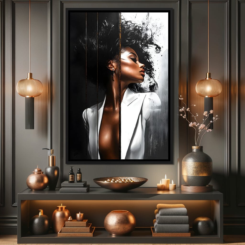 Harmony of Contrast and Elegance Canvas Wall Art