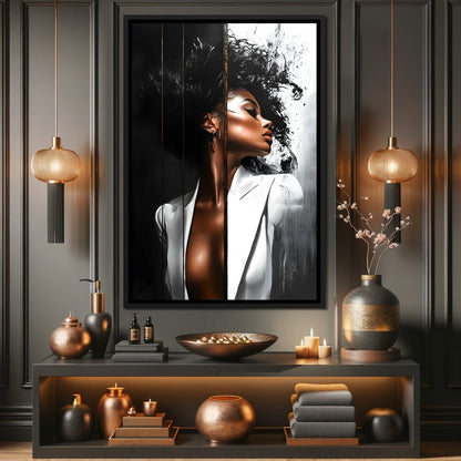Harmony of Contrast and Elegance Canvas Wall Art