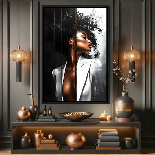 Harmony of Contrast and Elegance Canvas Wall Art