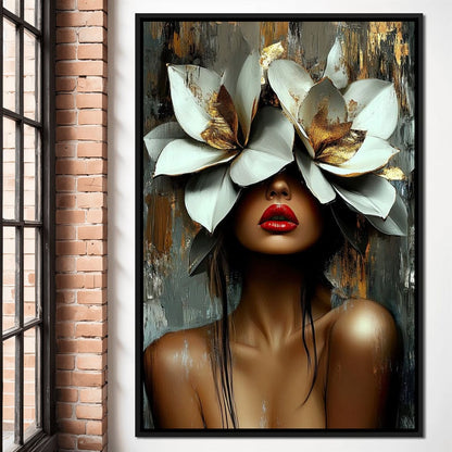 Golden Petals Revelation Canvas Wall Art