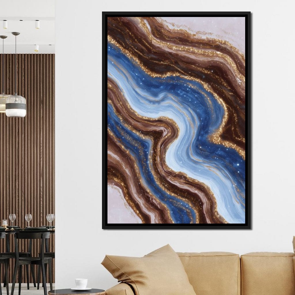 Golden River Geode Swirl Canvas Wall Art
