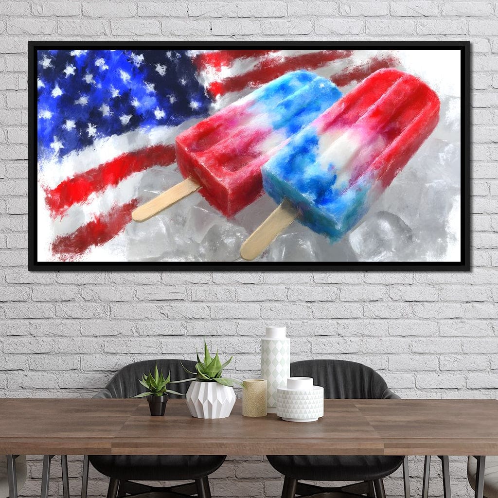 Patriotic Popsicle Delight Canvas Wall Art