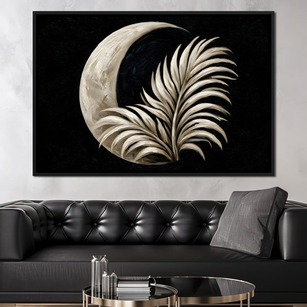 Crescent Shadow Over The Fallen Frond Canvas Wall Art