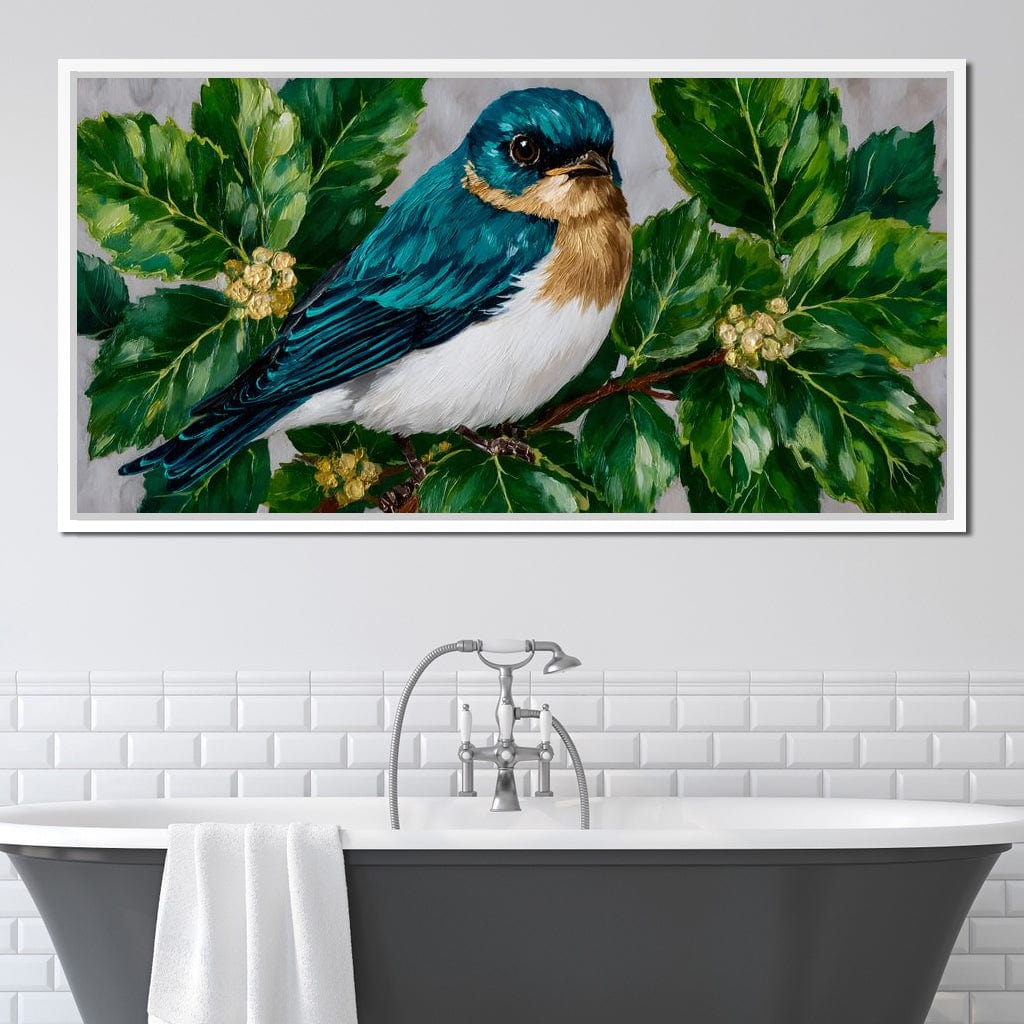 Emerald Wings Nature's Bird Canvas Wall Art