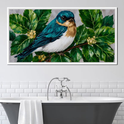 Emerald Wings Nature's Bird Canvas Wall Art