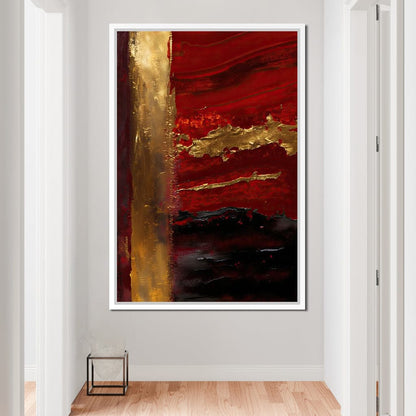 The Lush Layers Collection: Dark Red & Gold 04 Canvas Wall Art