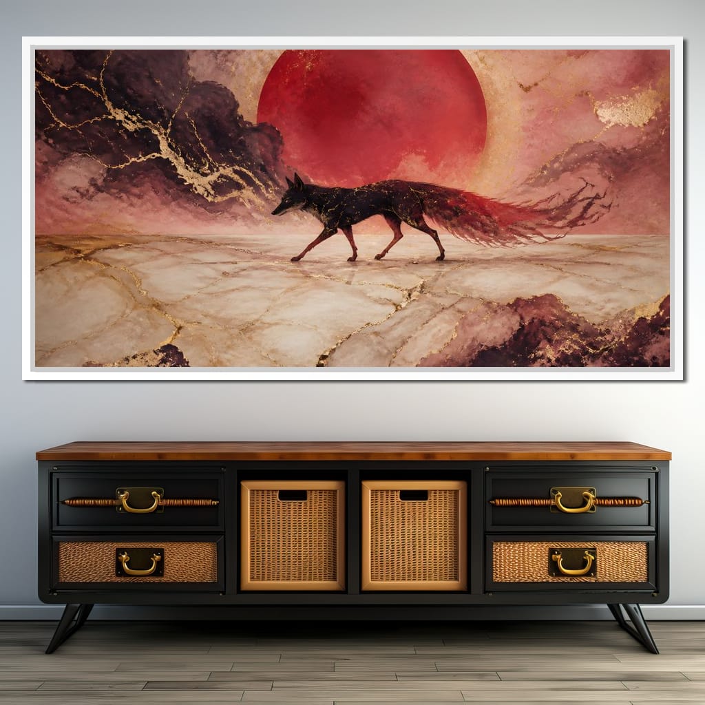 Gold Vein Fox Spirit Canvas Wall Art