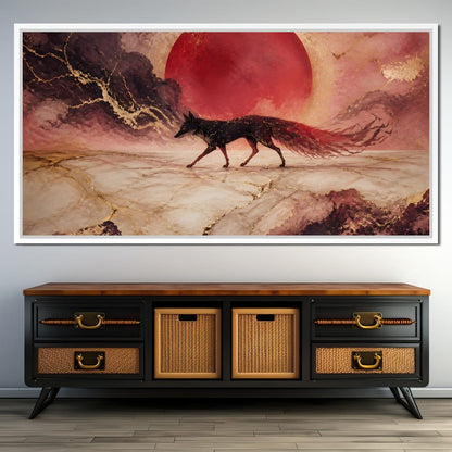 Gold Vein Fox Spirit Canvas Wall Art