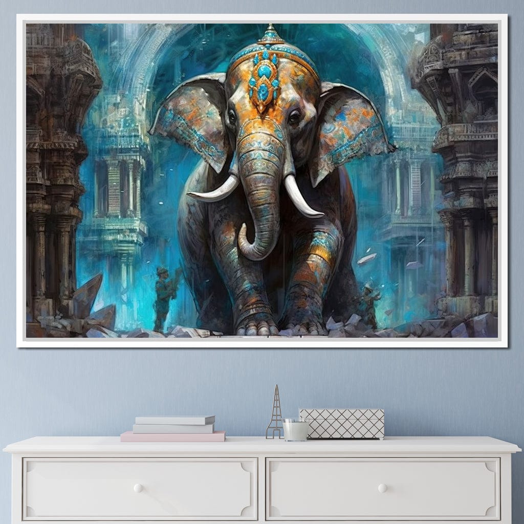 Hindu Temple Guardian Canvas Wall Art