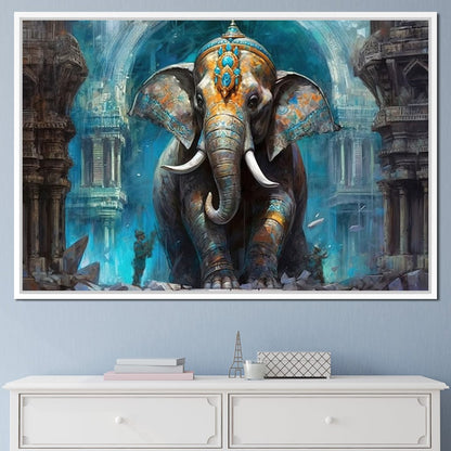 Hindu Temple Guardian Canvas Wall Art