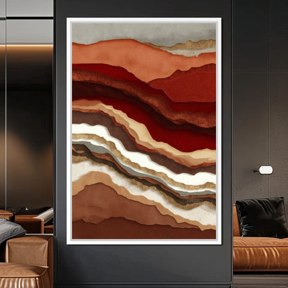 Desert Strata Gold Ridges Canvas Wall Art