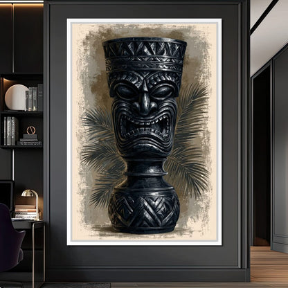 Ancient Totem Of The Island Spirit Canvas Wall Art