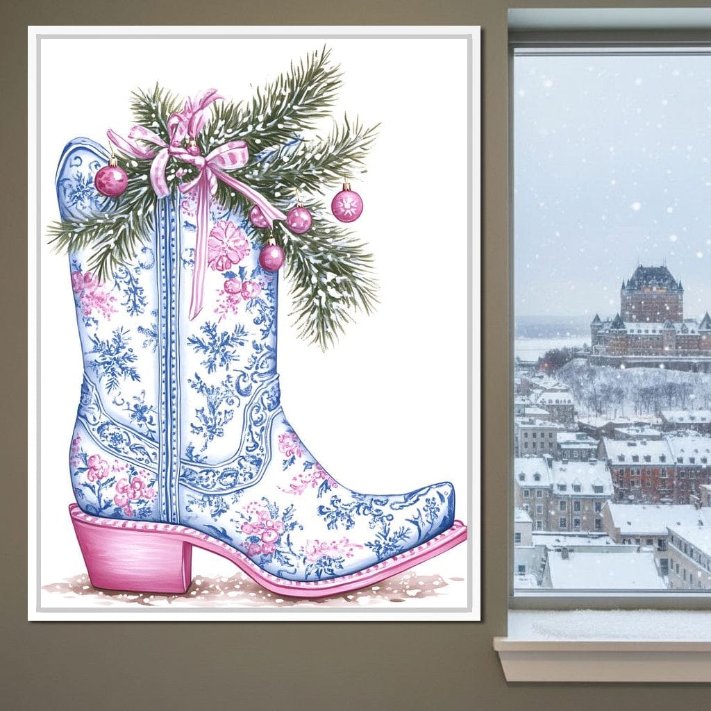 Holiday Cowboy Boot Bouquet Canvas Wall Art