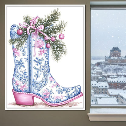 Holiday Cowboy Boot Bouquet Canvas Wall Art