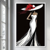 The White Dress - Elegant Nocturne Silhouette Canvas Wall Art