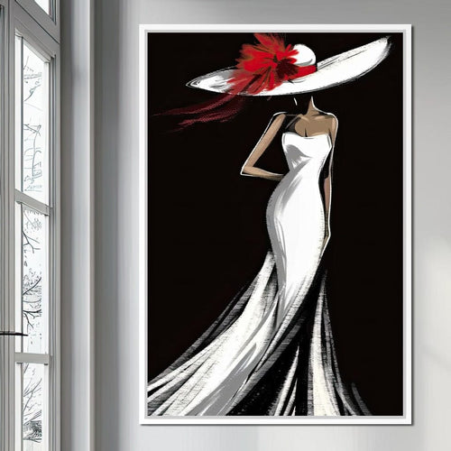 The White Dress - Elegant Nocturne Silhouette Canvas Wall Art