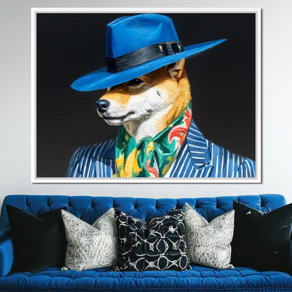 Canine Dapper Delight Canvas Wall Art