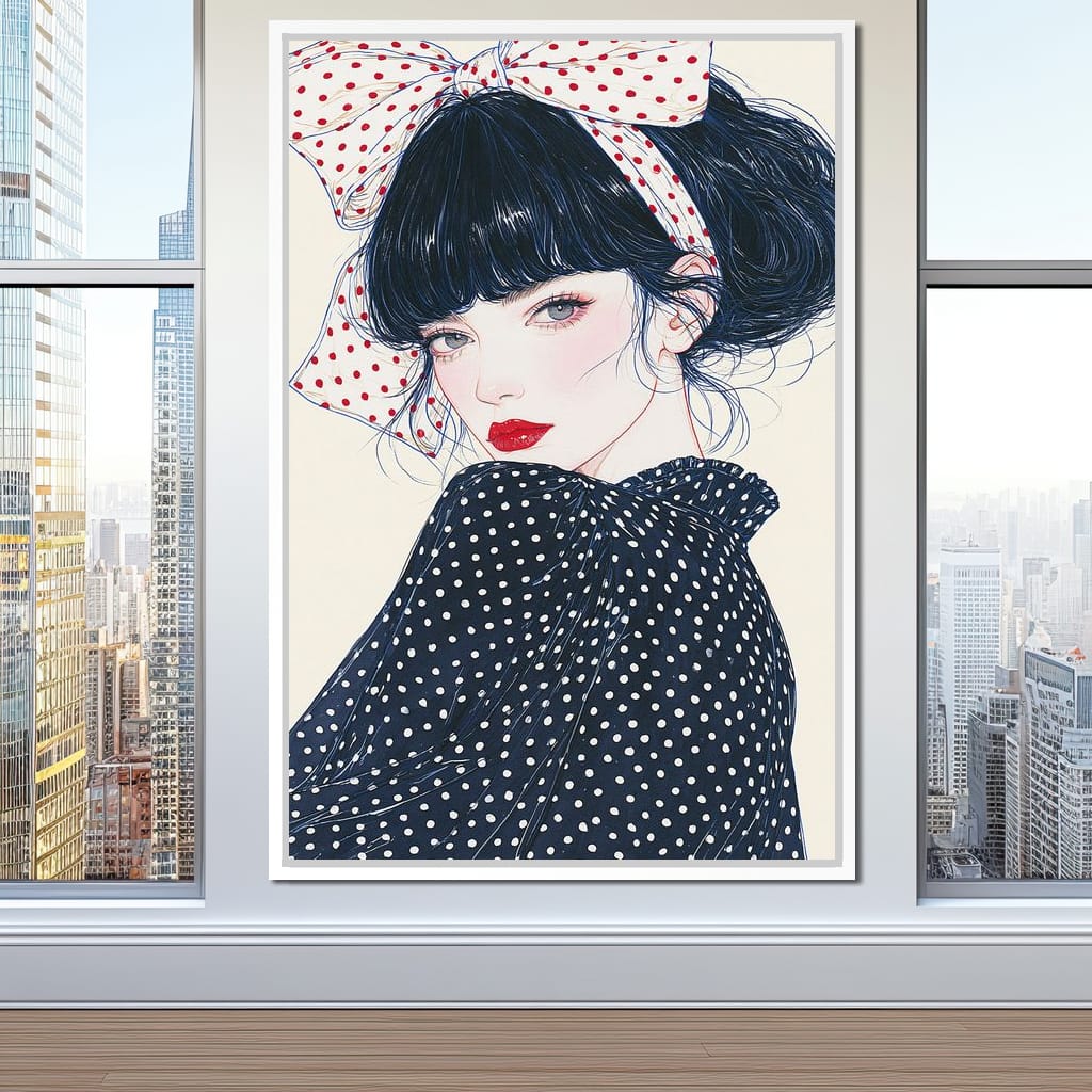 Polka Dot Afternoon Beauty Canvas Wall Art