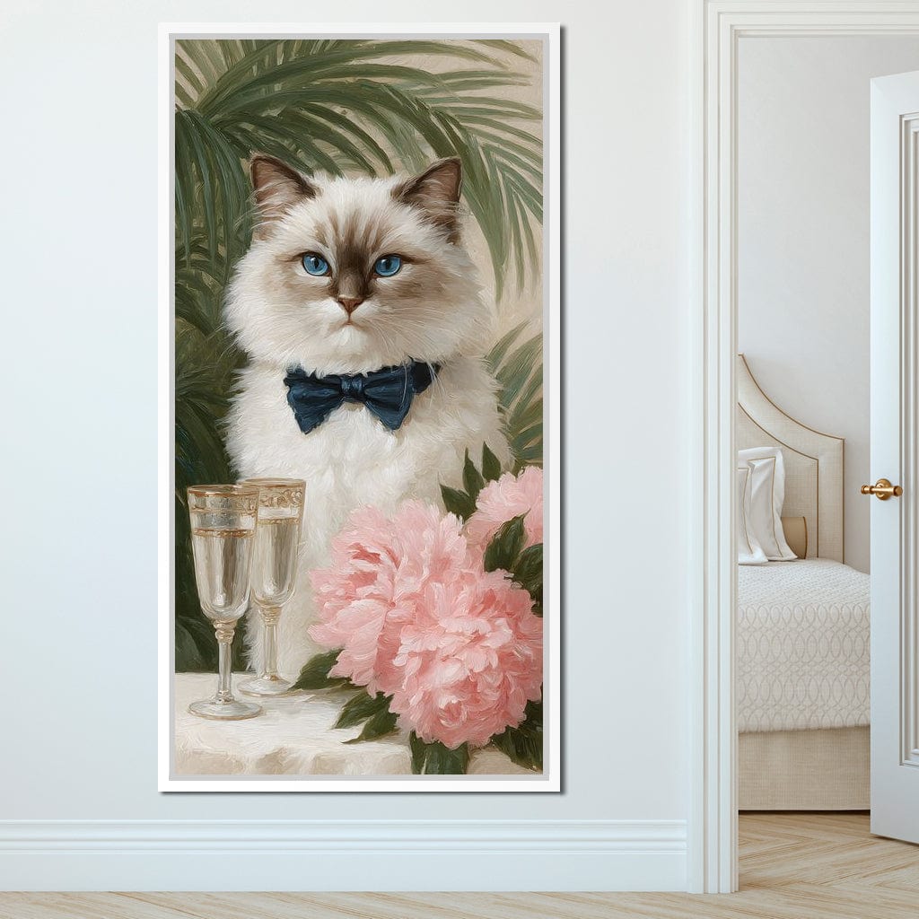 Regal Feline Soiree Symphony Canvas Wall Art