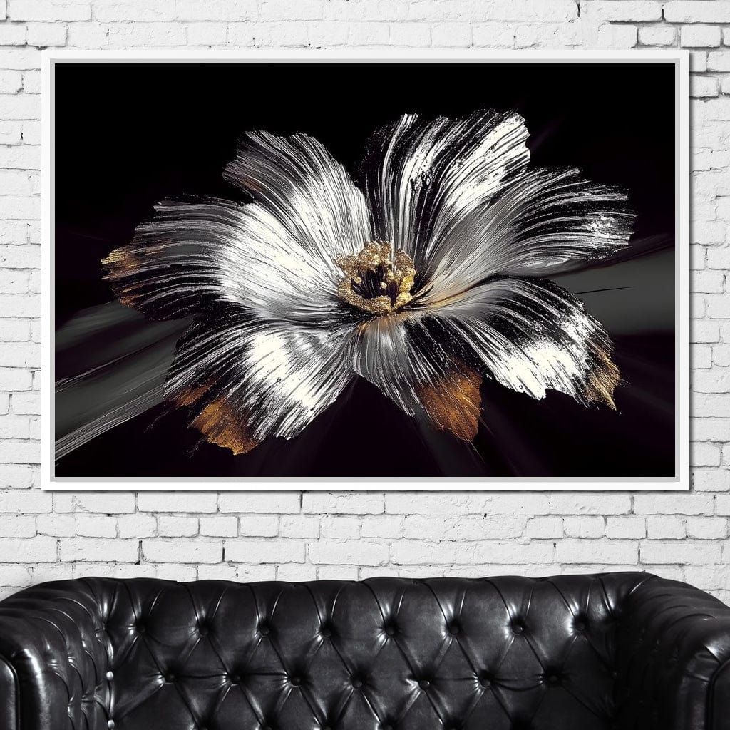 Silver Harvest Petals Radiance Canvas Wall Art