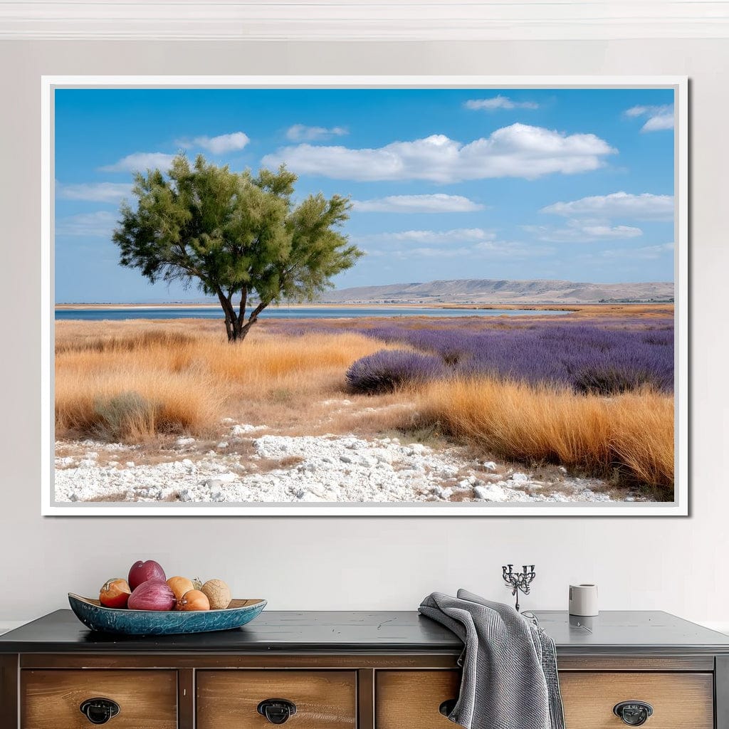 Solitary Tree Salt Marsh Sky Canvas Wall Art