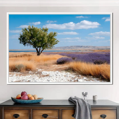 Solitary Tree Salt Marsh Sky Canvas Wall Art