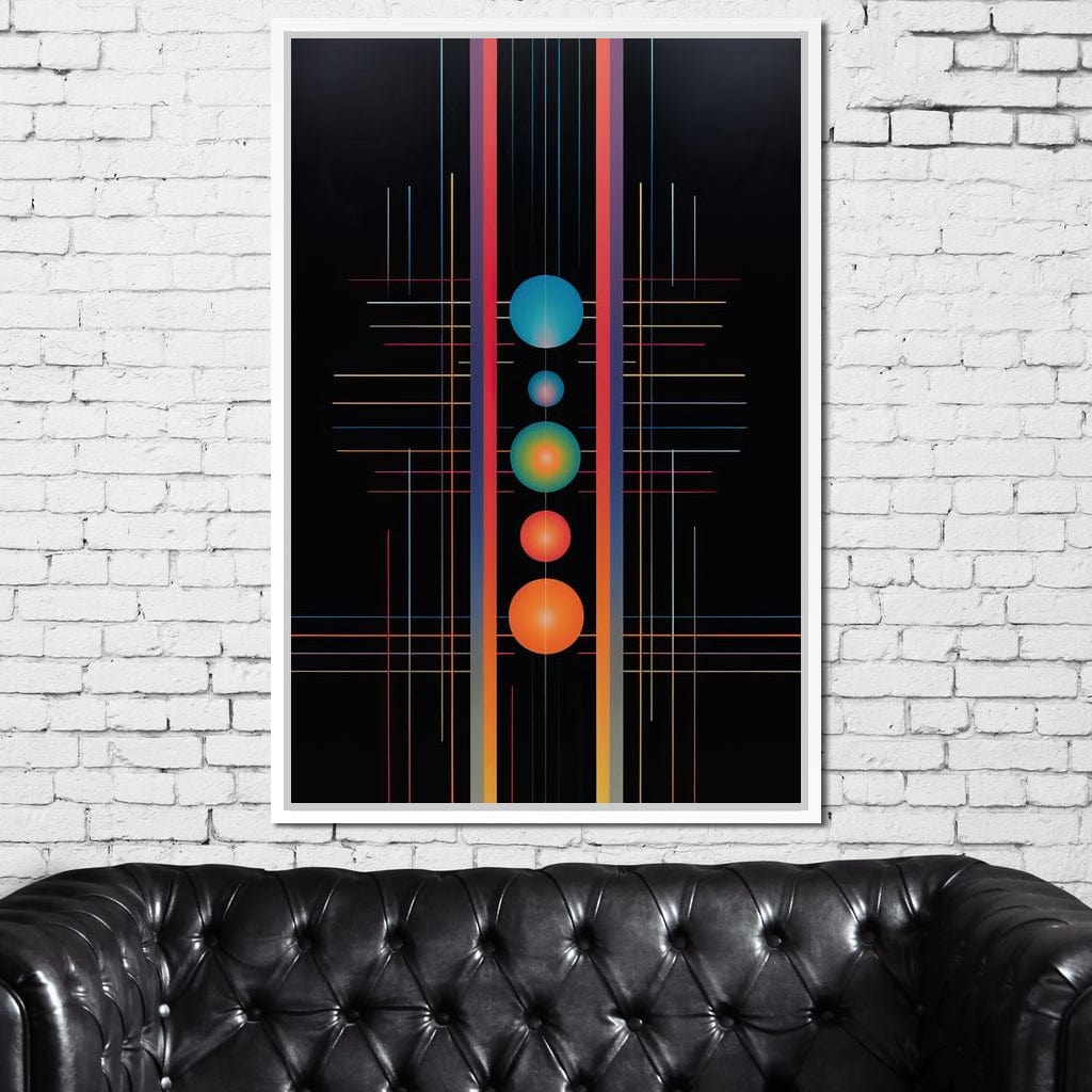 Futuristic Striped Colors Canvas Wall Art