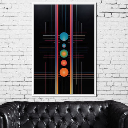 Futuristic Striped Colors Canvas Wall Art