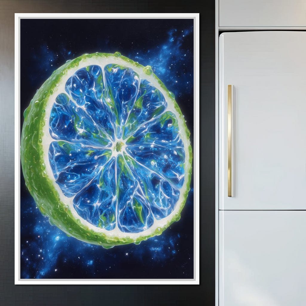 Galactic Lime Slice Radiance Canvas Wall Art