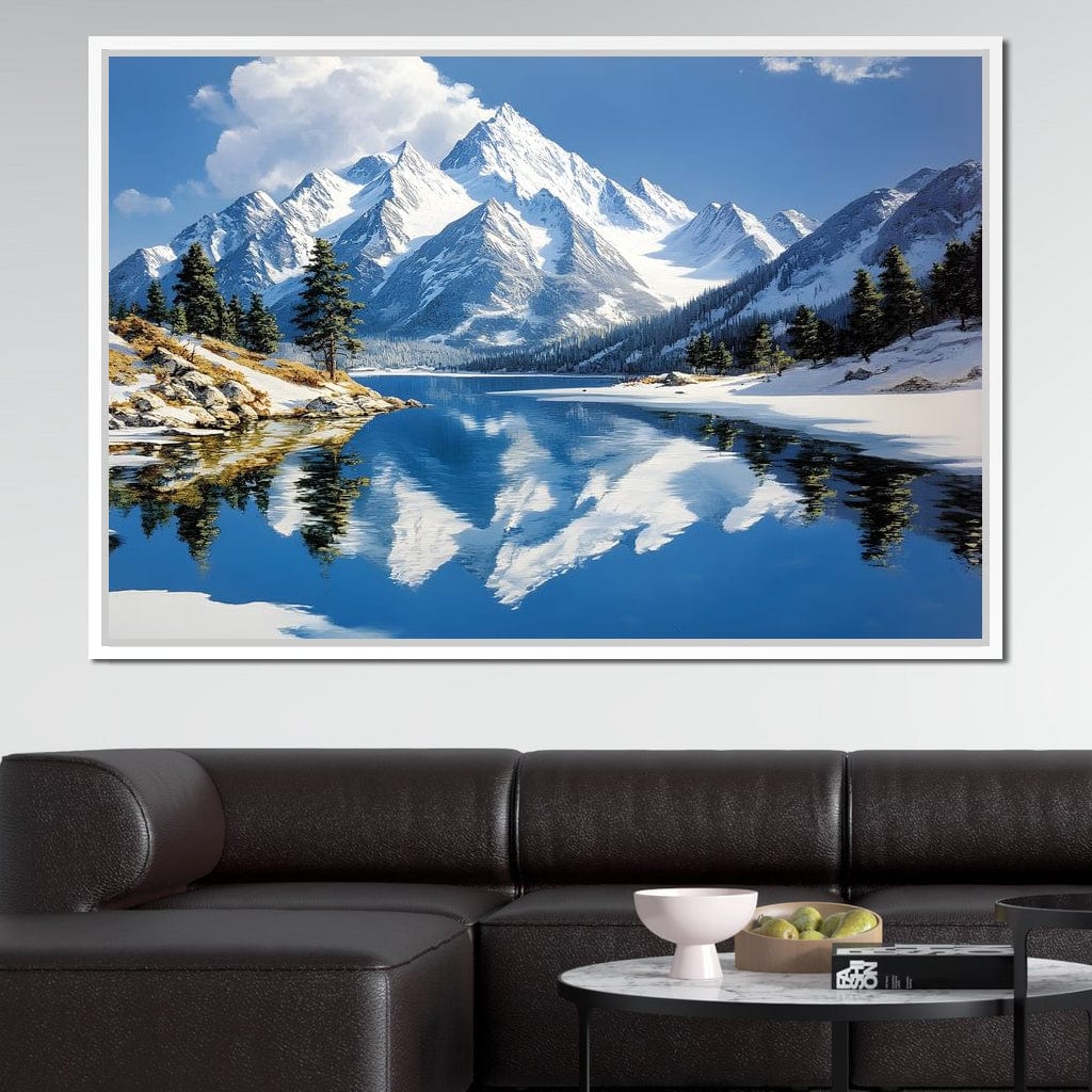 Mountain Reflections Tranquil Canvas Wall Art