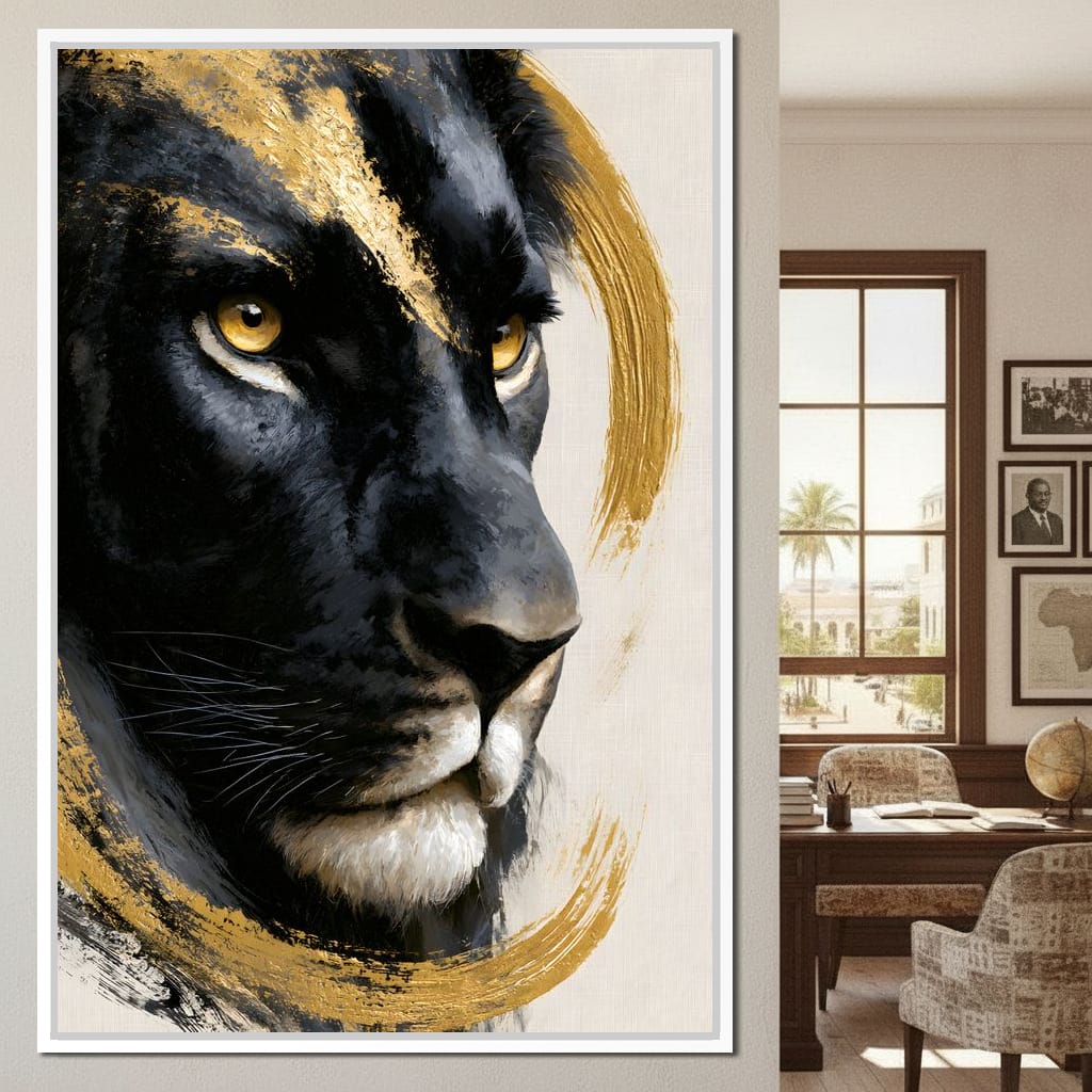 Gilded Monarch of the Shadow Realm Canvas Wall Art