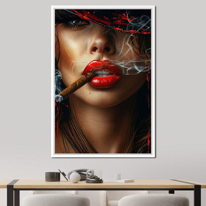 Sultry Smoke and Sable Tresses Canvas Wall Art