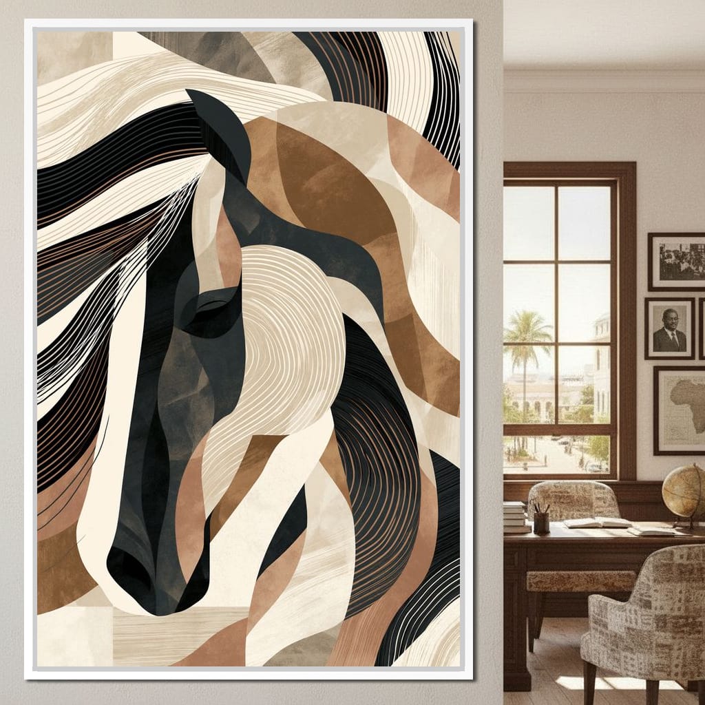 Stallion Earth and Shadow Canvas Wall Art
