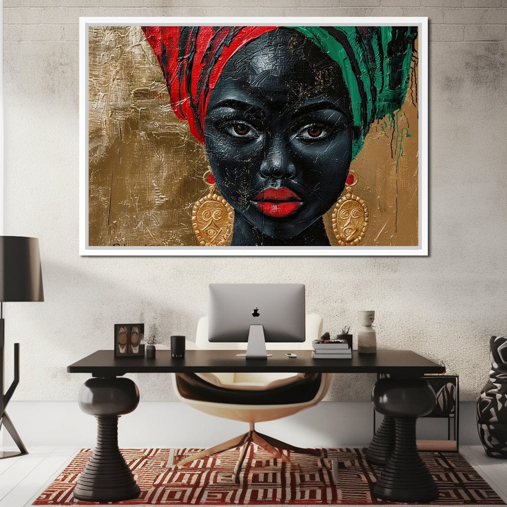 Nubian Grace in Gold Essence Canvas Wall Art
