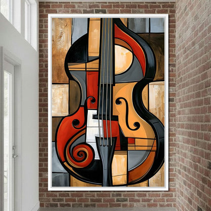 Rhythm of Fragmented Geometric Strings Canvas Wall Art