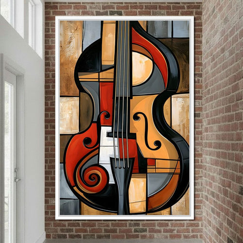 Rhythm of Fragmented Geometric Strings Canvas Wall Art