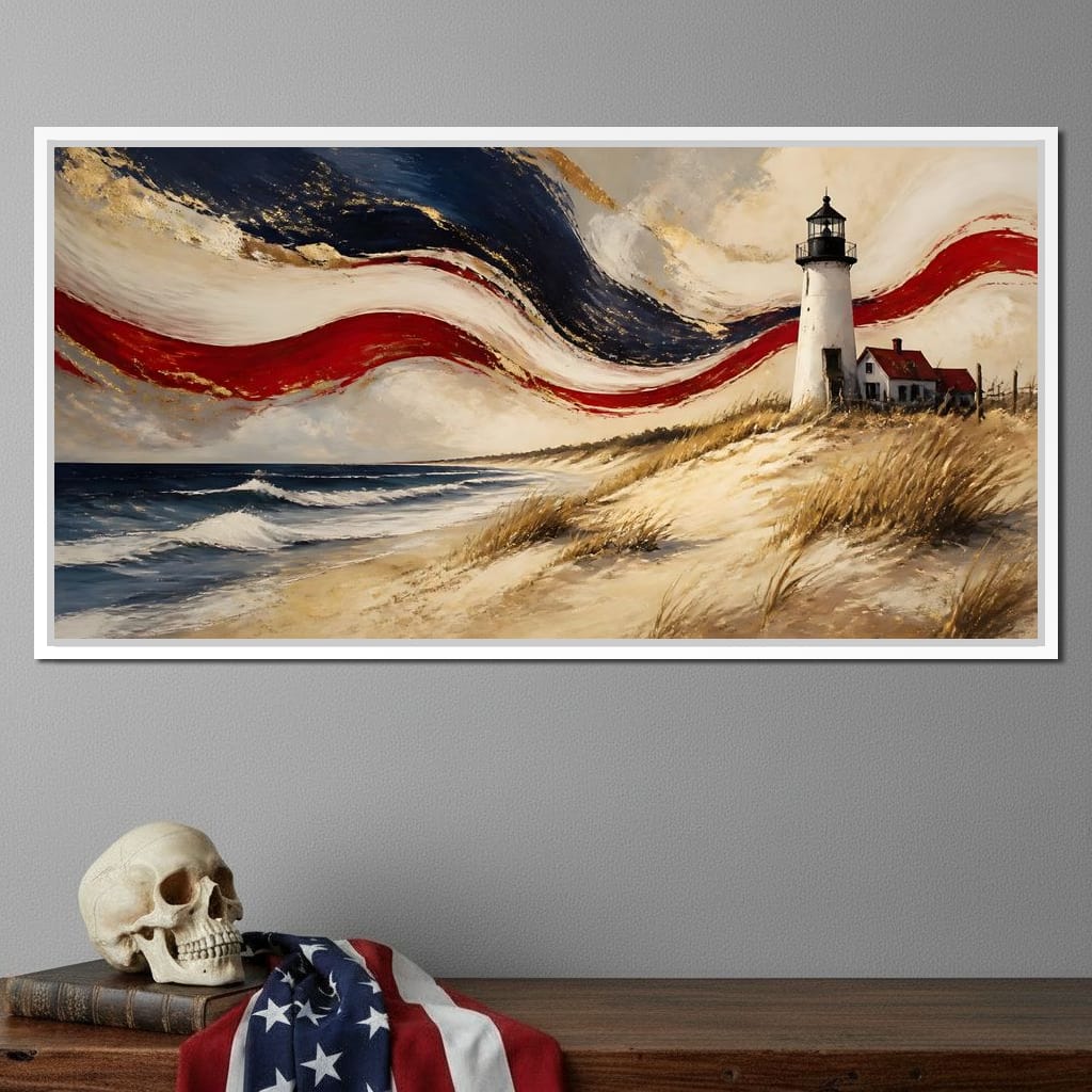 Coastal Beacon Of Freedom Canvas Wall Art