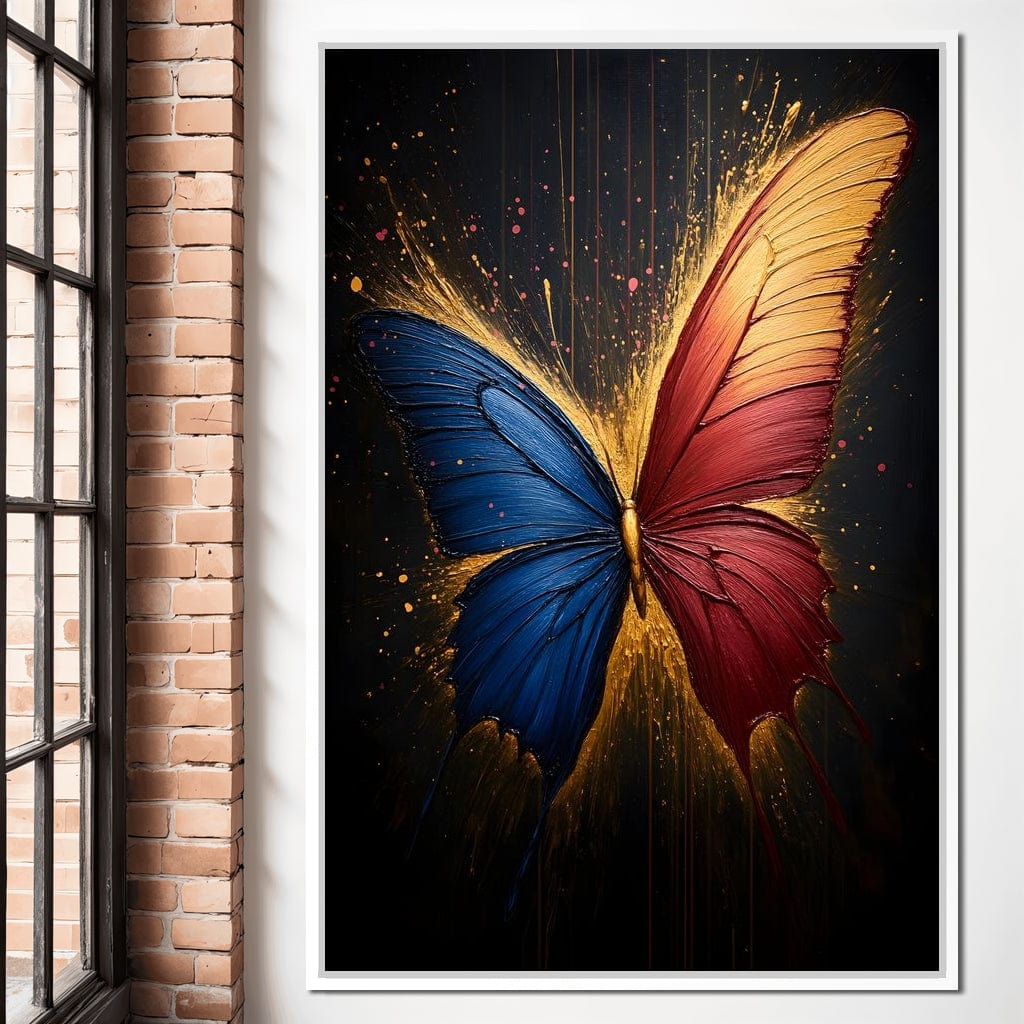 Red & Blue Butterfly Canvas Wall Art
