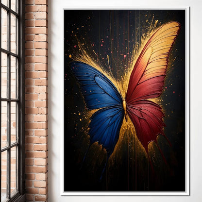 Red & Blue Butterfly Canvas Wall Art