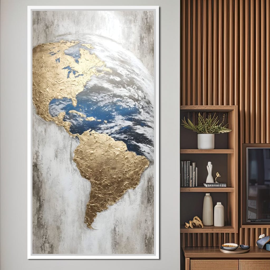 Golden Earth Reflection Canvas Wall Art