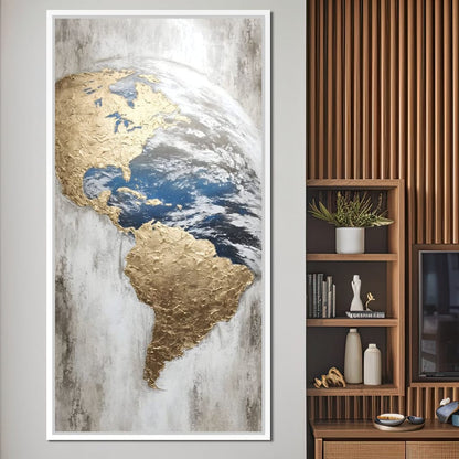 Golden Earth Reflection Canvas Wall Art