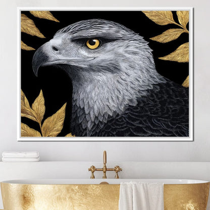 Majestic Sentinel Golden Leaves Canvas Wall Art