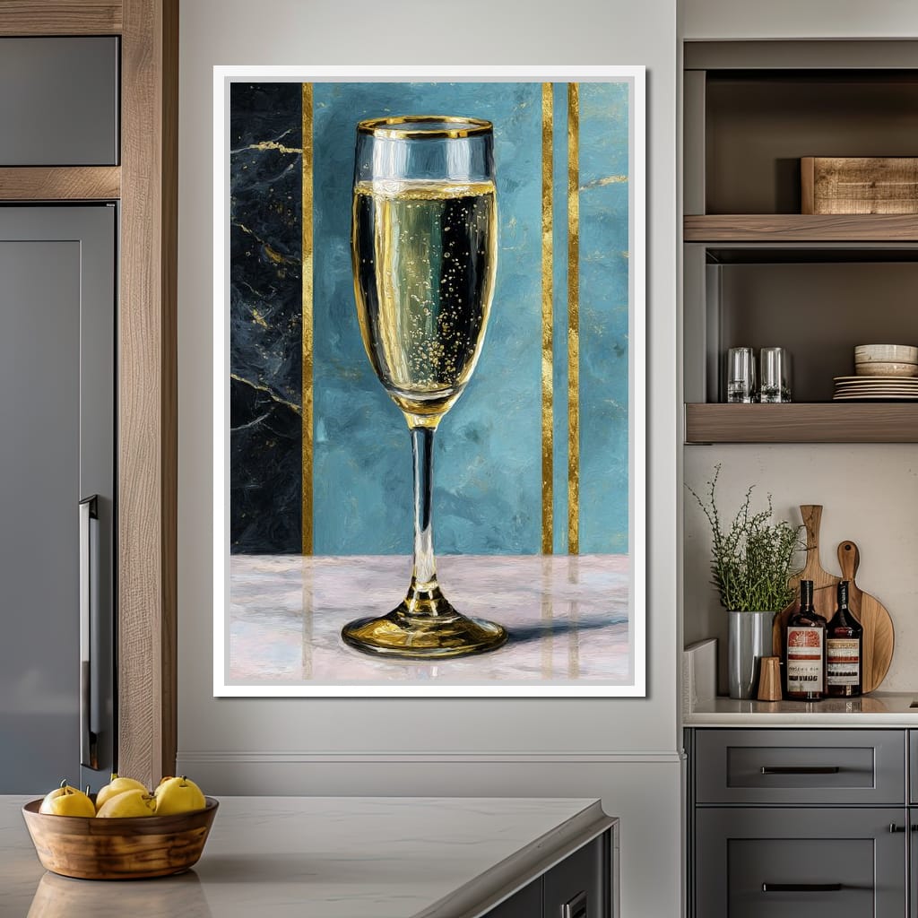 Gilded Champagne Elegance Canvas Wall Art